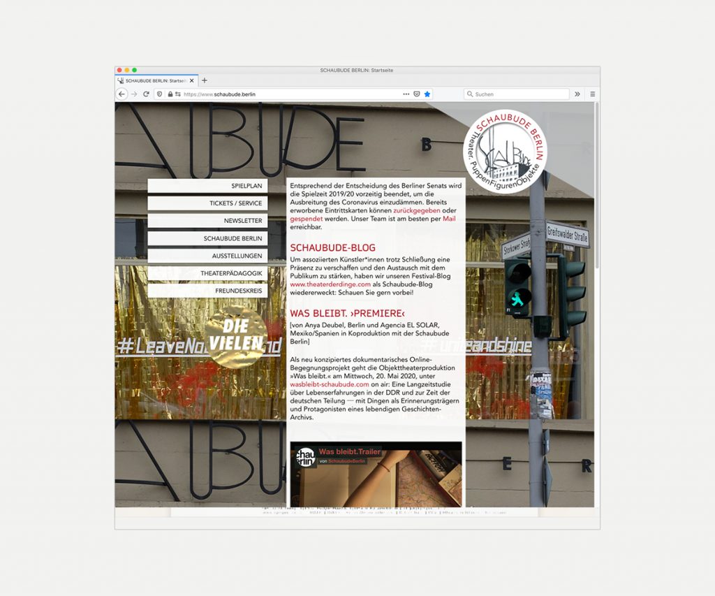 Website »www.schaubude.berlin«