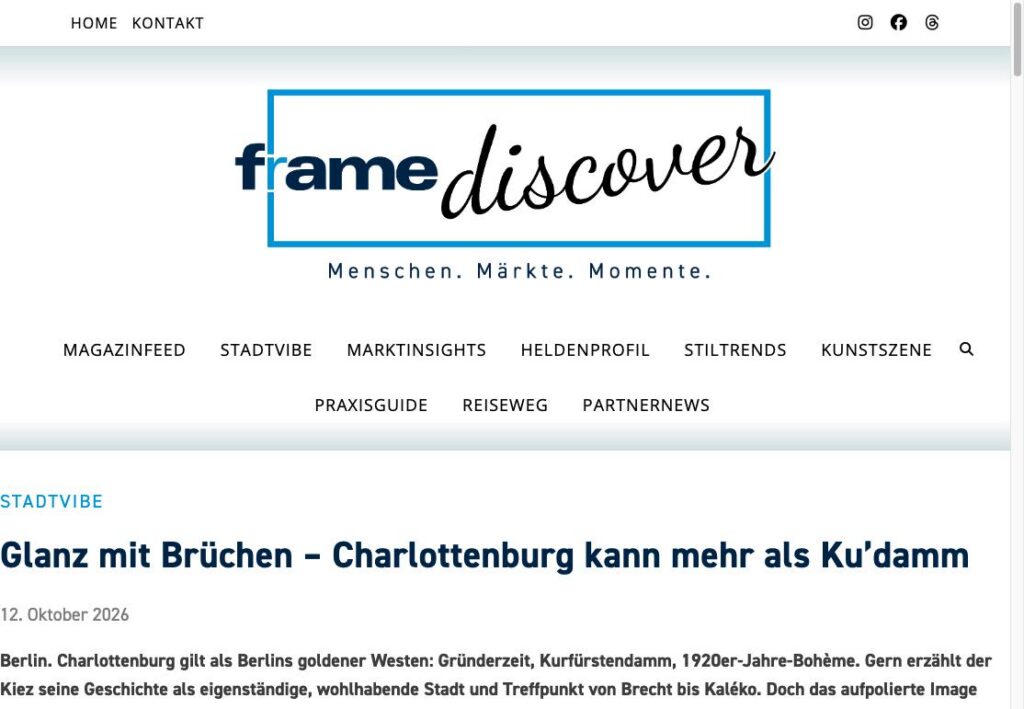 Artikelseite auf frame-discover.de