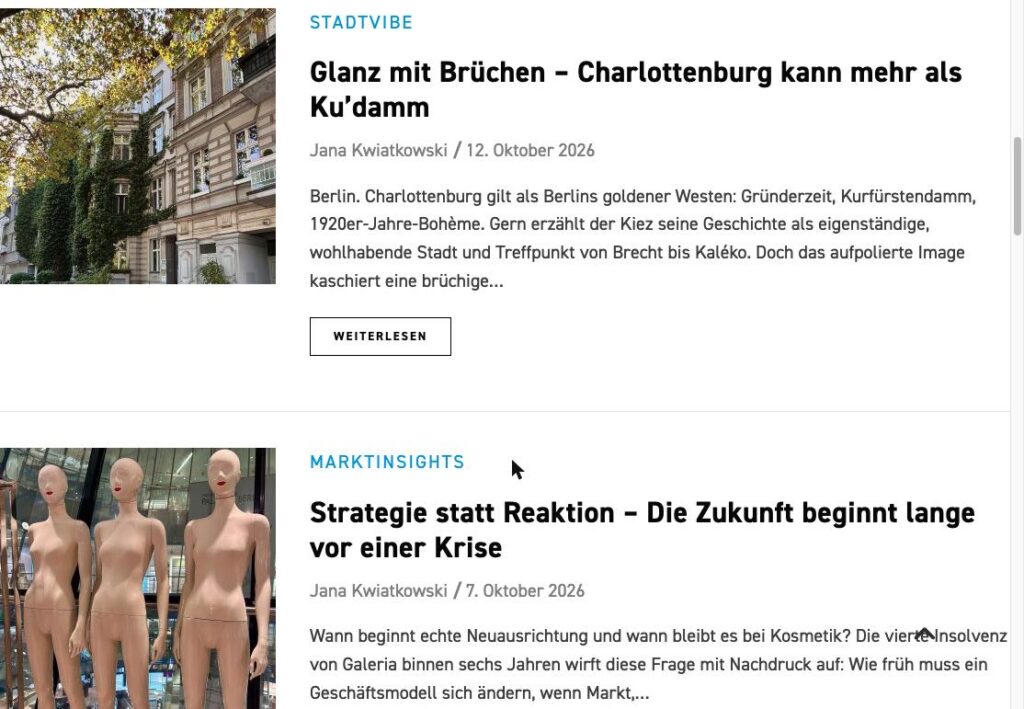 Artikelliste im Magazinfeed von frame-discover.de
