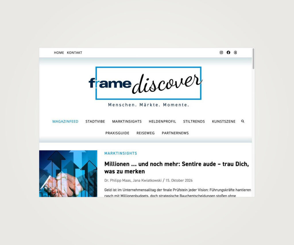 Website »www.frame-discover.de«